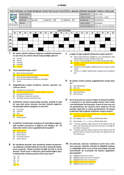 ISL224 İstatistik-II Arasınav &Ouml;rneği