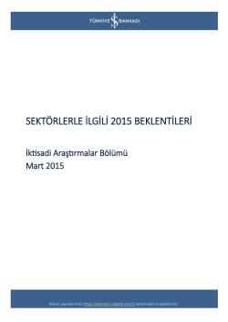 SEKT&Ouml;RLERLE İLGİLİ 2015 BEKLENTİLERİ