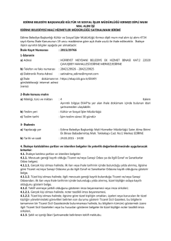 Edirne Belediye Başkanlığı K&uuml;lt&uuml;r ve Sosyal İşler M&uuml;d&uuml;rl&uuml;ğ&uuml; Kırmızı