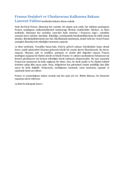 Fransa Dışişleri ve Uluslararası Kalkınma Bakanı Laurent