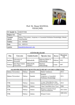 Prof. Dr. Hasan MANDAL &Ouml;ZGE&Ccedil;MİŞ