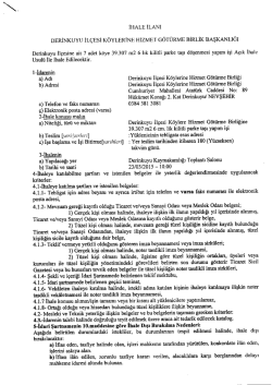 İhale A&ccedil;ıklama 16.03.2015