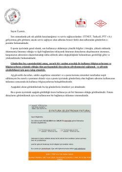 sahte fatura bildirimi ile bulaşan virusler hk.