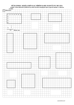 d&uuml;zlemsel şekillerin ka&ccedil; birim kare olduğunu bulma