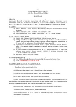 İhale ilanı i&ccedil;in tıklayınız