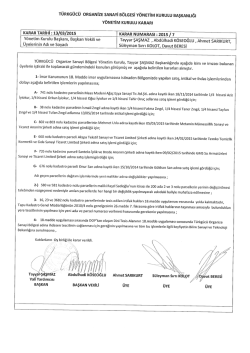 Karar Tarihi - T&uuml;rkg&uuml;c&uuml; OSB