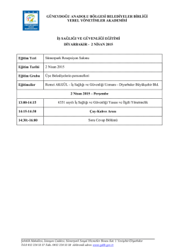 İs Sağlığı Ve G&uuml;venliği Eğitim Programını a&ccedil;mak i&ccedil;in Tıklayınız