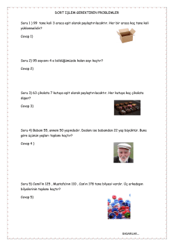 D&Ouml;RT İŞLEM GEREKTİREN PROBLEMLER