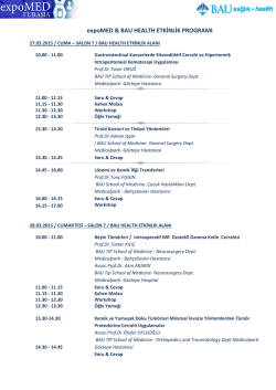 expoMED & BAU HEALTH ETKİNLİK PROGRAMI
