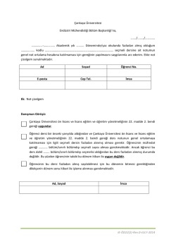 Fazladan Alınan Se&ccedil;meli Derslerin Ortalamadan &Ccedil;ıkarılması Talebi