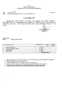 Tc. U _ sAĞLık aAkAnLıcı EDıRNE AĞız vE Dış sAGLıĞı MERkEzı