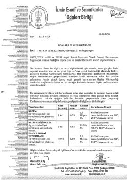 2015/20 - Kredi Garanti Kurumlarına Sağlanacak Hazine Desteğine