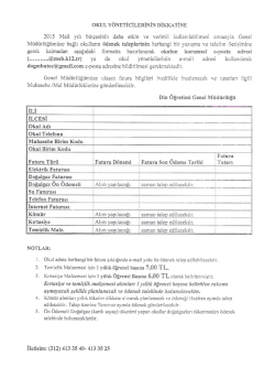 OKUL Y&Ouml;NETİCİLERİNİN DİKKATİNE