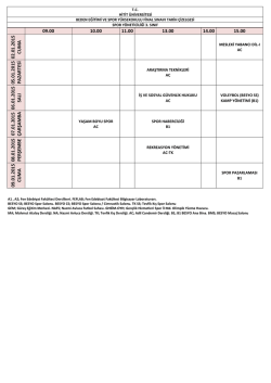 02 .01.201 5 CUMA 05 .01.201 5 P A ZA R TESİ 06 .01.201 5 SA LI