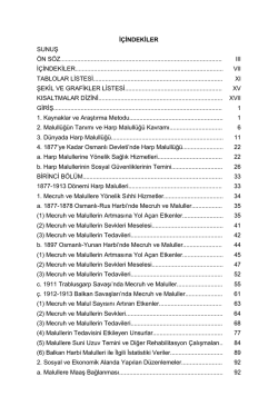 İ&Ccedil;İNDEKİLER SUNUŞ &Ouml;N S&Ouml;Z........................................................