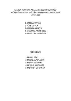 Müfettiş Yardımcılığı Giriş Sınavını Kazananların Listesi