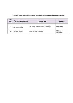 Sıra No Öğretim Görevlileri Görev Yeri Unvanı 1 2