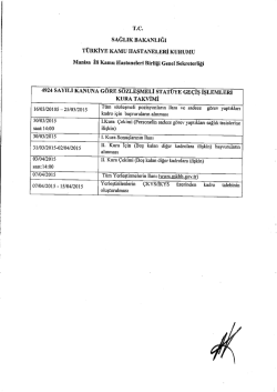 Kura Takvimi - Manisa Kamu Hastaneleri Birliği Genel Sekreterliği