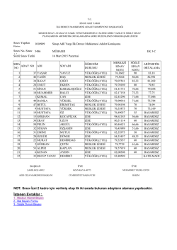 16.03.2015 M&uuml;başirlik S&ouml;zl&uuml; Sınav Nihai Başarı Listesi İlanı İ&ccedil;in
