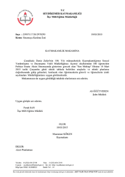 Bu evrak güvenli elektronik imza ile imzalanmıştır. http://evraksorgu