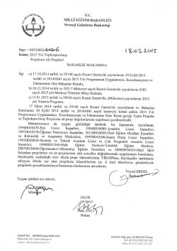 Onay yazısı - Milli Eğitim Bakanlığı