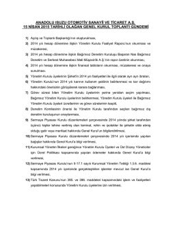 anadolu ısuzu otomotiv sanayii ve ticaret a.ş. 15