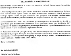 Disiplin Kurulu Kararı