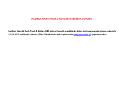 hazırlık sınıfı track 2 notları hakkında duyuru