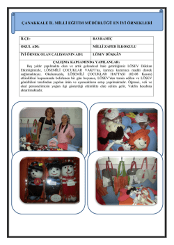 LÖSEV Dükkan Projesi - Çanakkale İl Milli Eğitim Müdürlüğü