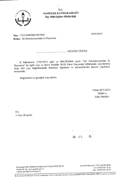 Ak Sekreteryasından İş Duyurusu 20.03.2015 10:51