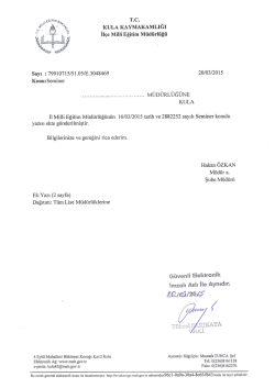Seminer - Kula İl&ccedil;e Milli Eğitim M&uuml;d&uuml;rl&uuml;ğ&uuml;