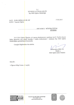 rc. sivEREK KAYMAKAMLIĞI il&ccedil;e Mini Eğitim M&uuml;d&uuml;rl&uuml;ğ&uuml;