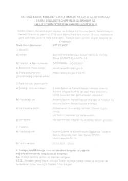 Ek - 1 : YİKOB - Akdeniz Bakım, Rehabilitasyon Merkezi ve Antalya