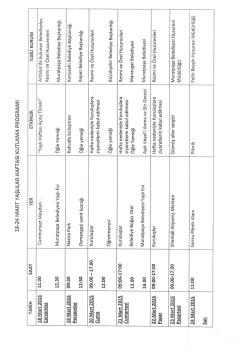 Ek - 1 : Yaşlılar Haftası Kutlama Programı