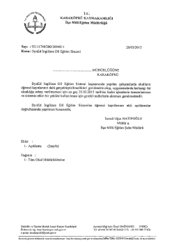 Tüm Okul Müdürlüklerine - DynEd İngilizce Dil Eğitim Sistemi