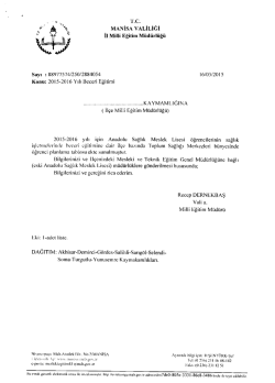 ine. MANİSA VALİLİĞİ İı Miııi Eğitim M&uuml;d&uuml;rl&uuml;ğ&uuml;
