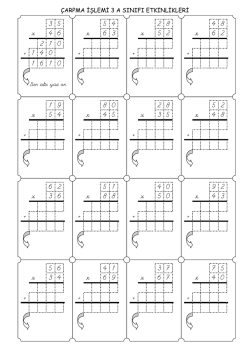 &Ccedil;ARPMA İŞLEMİ 3 A SINIFI ETKİNLİKLERİ