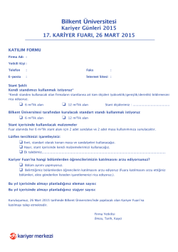 Formlar - Bilkent &Uuml;niversitesi Kariyer Merkezi