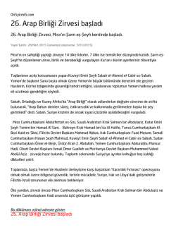 26. Arap Birliği Zirvesi başladı