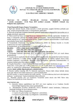 tıklayınız. (pdf) - T&uuml;rkiye Atıcılık ve Avcılık Federasyonu