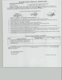 Teklif mektubu - Sinop İl Özel İdaresi