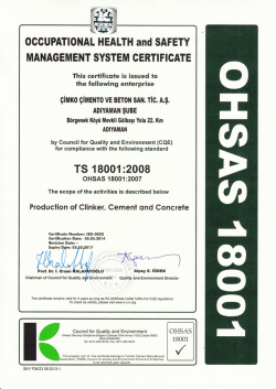 TS 18001:2008 İŞ SAĞLIĞI VE GÜVENLİĞİ (İngilizce)