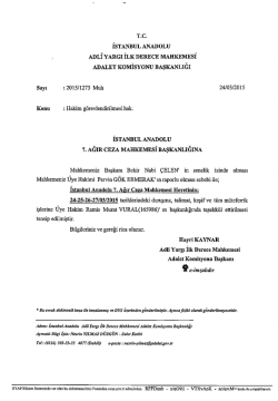 Page 1 ne. İSTANBUL ANADOLU ADLİ YARGI İLK DERECE