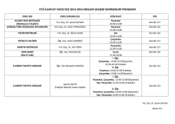 Fak&uuml;ltemiz Mesleki Gelişim Seminerleri *yeni
