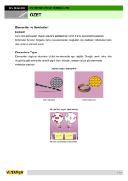 Elementler ve Sembolleri