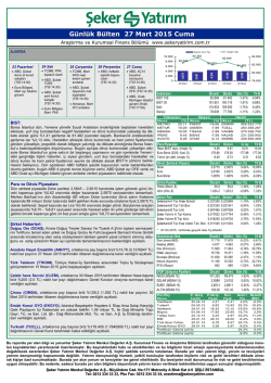 G&uuml;nl&uuml;k B&uuml;lten 27 Mart 2015 Cuma