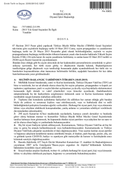 2015 Yılı Genel Se&ccedil;imleri İle İlgili Yasaklar
