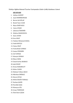 ADI SOYADI 1. Aslıhan ALKURT 2. Aysel DEMİRKUNDAK 3