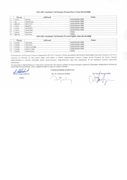 2014-2015 Akademik Yılı Erasmus Personel Ders Verme