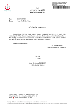 onay yazısı - Antalya Halk Sağlığı M&uuml;d&uuml;rl&uuml;ğ&uuml;